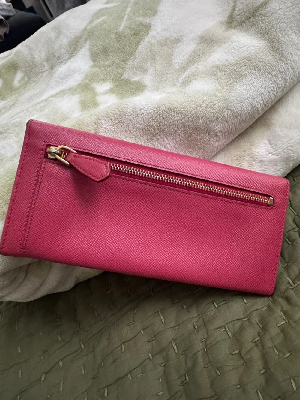 Prada Pink Saffiano Leather Continental Wallet with Gold Logo - Picture 16 of 16